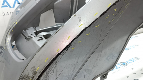 Бампер передний голый Audi A6 C7 16-16 рест, под парктроники, серебро, в пленке, трещины, вмятины, царапины, сломаны решщетки и крепелния