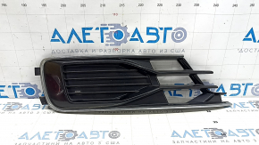 Грати переднього бампера права Audi A6 C7 16-16 тип 2 рест, глянець з хром вставкою, пісок