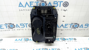 Накладка центральной консоли с подстаканниками Toyota Camry v50 12-14 usa серое дерево, потерта, царапины
