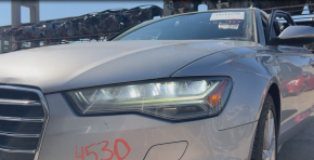Фара передняя левая в сборе Audi A6 C7 16-18 рест LED, песок, скол, желтит LED