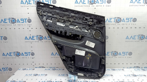 Обшивка дверей картка задня права у зборі BMW X3 F25 11-17 шкіра чорна без шторки, підлокітник шкіра чорна, вставка чорна шкіра, молдинг під дерево, подряпини, облізла ручка, під хімчистку