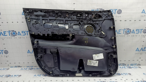 Обшивка двери карточка передняя правая в сборе BMW X3 F25 11-17 кожа черная, подлокотник кожа черная, вставка кожа черная, молдинг под дерево, с ручкой, Harman Kardon, царапины, облезла ручка, воздух на молдинге