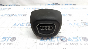 Подушка безопасности airbag в руль водительская Audi Q8 19-26 черная, в копоти