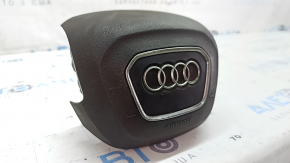 Подушка безопасности airbag в руль водительская Audi Q8 19-26 черная, в копоти