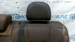 Спинка заднього ряду сидінь 2 ряд ліва Audi Q8 19-23 шкіра коричнева, перфорація, з підігрівом, з чорним ременем та підлокітником, механічне, з нижнім каркасом, під хімчистку, в кіптяви, не висуваються підголівники