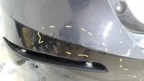 Бампер задний голый Honda Insight 19-22 синий, под парктроники, потерт, прижат, треснут, надломаны крепления