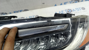 Фара передня ліва в зборі Honda Insight 19-22 LED, під полірування, відколи на хром молдингу, жовтить LED, потерте скло
