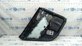 Обшивка двери карточка задняя правая Honda Insight 19-22 черная, серая вставка кожа, подлокотник кожа, под химчистку, царапины