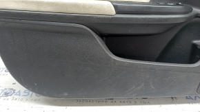 Обшивка двери карточка передняя левая Honda Insight 19-22 черная, серая вставка кожа, подлокотник кожа, с накладкой и управлением стеклоподъемника, под химчистку, вмятины на коже