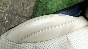 Сидіння пасажирське Hyundai Sonata 11-15 з airbag, механічне, бежева шкіра з перфорацією, підігрів, потріскалася шкіра, пробита шкіра, подряпини