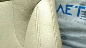 Сидіння пасажирське Hyundai Sonata 11-15 з airbag, механічне, бежева шкіра з перфорацією, підігрів, потріскалася шкіра, пробита шкіра, подряпини