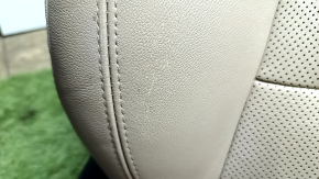 Сидіння пасажирське Hyundai Sonata 11-15 з airbag, механічне, бежева шкіра з перфорацією, підігрів, потріскалася шкіра, пробита шкіра, подряпини