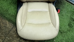 Сидіння пасажирське Hyundai Sonata 11-15 з airbag, механічне, бежева шкіра з перфорацією, підігрів, потріскалася шкіра, пробита шкіра, подряпини
