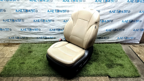Сиденье водительское Hyundai Sonata 11-15 с airbag, электро, подогрев, кожа бежевая с перфорацией, потрескалась кожа