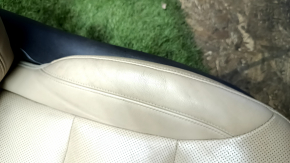 Сиденье водительское Hyundai Sonata 11-15 с airbag, электро, подогрев, кожа бежевая с перфорацией, потрескалась кожа