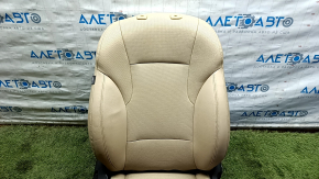 Сидіння пасажирське Hyundai Sonata 11-15 з airbag, механічне, бежева шкіра з перфорацією, підігрів, потріскалася шкіра, пробита шкіра, подряпини