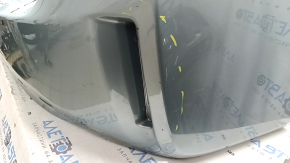 Бампер задній голий Toyota Prius V 15-17 під губу, зелений, подряпини, відколи, тріснути кріплення, тріщини, надрив