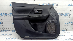 Обшивка двери карточка передняя левая Toyota Prius V 12-17 черная, вставка кожа черная, под динамики JBL, с ручкой, царапины, вмятины