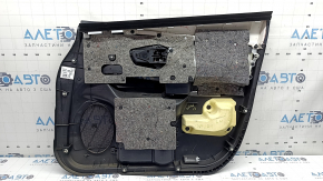 Обшивка двери карточка передняя левая Toyota Prius V 12-17 черная, вставка кожа черная, под динамики JBL, с ручкой, царапины, вмятины