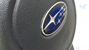 Подушка безопасности airbag в руль водительская Subaru Forester 19-24 SK черная, ржавый пиропатрон, окислена эмблема