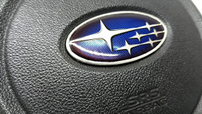 Подушка безопасности airbag в руль водительская Subaru Forester 19-24 SK черная, ржавый пиропатрон, окислена эмблема