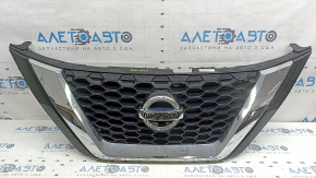 Грати радіатора grill зі значком Nissan Murano z52 19-24 рест, чорний глянець з хром