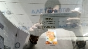 Дверь багажника голая со стеклом Nissan Murano z52 20-24 тонировка, графит KAD, с спойлером, накладками спойлера, стоп-сигналом, трапецией и поводком заднего дворника, царапигы на стекле