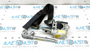 Водительский ремень безопасности с натяжителем и пиропатроном Subaru Forester 19-24 SK черный, в копоти, под химчистку, окислена защелка