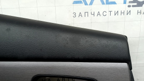 Обшивка дверей картка задня ліва Nissan Murano z52 20-24 чорна з чорною вставкою шкіра, підлокітник чорна шкіра, сірий глянець молдинг, з кнопкою, подряпини, під хімчистку