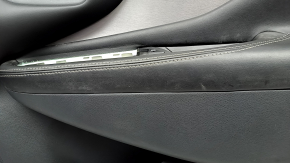 Обшивка дверей картка передня права Nissan Murano z52 20-21 чорна з чорною вставкою шкіра, підлокітник чорна шкіра, молдинг сірий глянець, подряпини, під хімчистку