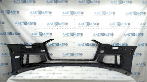 Бампер передний голый Audi A6 C8 19-25 без park assist и омывателя, S-Line, без заглушек, синий, царапины, треснуто крепление