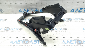 Накладка центральной консоли Toyota Rav4 19-25 передняя, черная без беспроводной зарядки, серая вставка, царапины