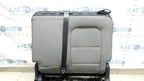 Спинка заднего ряда сидений 2 ряд левая Ford Escape MK4 20-22 без airbag, ткань серая с черным, белая строчка, механическое, с каркасом, с ремнем и защелкой ремня безопасности, примята ткань