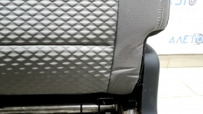 Спинка заднего ряда сидений 2 ряд левая Ford Escape MK4 20-22 без airbag, ткань серая с черным, белая строчка, механическое, с каркасом, с ремнем и защелкой ремня безопасности, примята ткань