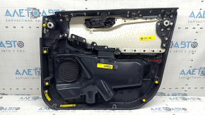 Обшивка дверей картка передня ліва Ford Escape MK4 20-22 тип 2, чорна, підлокітник шкіра чорний, сірий молдинг, з ручкою, подряпини