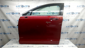 Двері в зборі передня ліва Lincoln MKZ 13-20 keyless, червоний RR, накладка з кодом, потріскана бічна накладка, порваний ущільнювач
