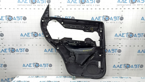 Обшивка дверей картка ззаду права Mazda CX-5 17-23 чорна, підлокітник шкіра коричнева, накладка з хром молдингом під дерево, BOSE, подряпини, вм'ятини