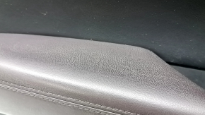 Обшивка дверей картка передня ліва Mazda CX-5 17-23 чорна, підлокітник коричнева шкіра, накладка з хром молдингом під дерево, BOSE, потерта, під чищення