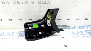 Накладка передньої панелі верхня центральна Jeep Grand Cherokee WL 21-26 шкіра чорна біла строчка, чорний глянець
