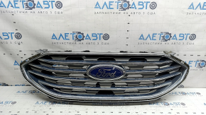 Решетка радиатора grill Ford Edge 19-24 в сборе со значком, без камеры, царапины, затерта эмблема