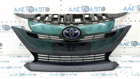 Решетка радиатора grill в сборе Toyota Prius 50 Prime 17-19 с эмблемой, под радар, без парктроников, царапины, сколы, надломаны крепления