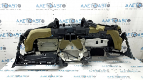 Торпедо передня панель без AIRBAG Toyota Prius 50 Prime 17-22 чорна під великий дисплей, позаштатні отвори, тички, тріщини у кріпленнях