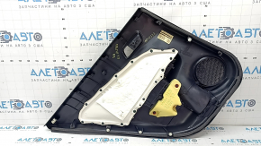 Обшивка двери карточка задняя правая Toyota Prius 50 Prime 17-22 черная, вставка кожа черная, подлокотник кожа черный, с накладкой и управлением стеклоподъемника, под чистку