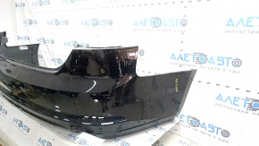 Бампер задний голый Audi A5 F5 18-19 под парктроники, черный, без заглушки, треснуто крепление, царапины