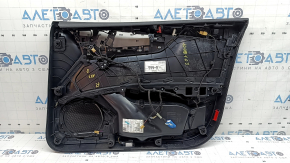 Обшивка двери карточка передняя левая Audi A5 F5 18-19 5D черная, вставка кожа черная, подлокотник кожа черная, царапины, под химчистку