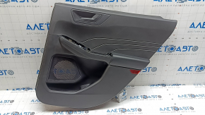Обшивка дверей картка задня права Ford Escape MK4 23-26 чорна, підлокітник шкіра чорна, з чорною ручкою, подряпини, потертість