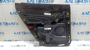 Обшивка дверей картка задня права Ford Escape MK4 23-26 чорна, підлокітник шкіра чорна, з чорною ручкою, подряпини, потертість