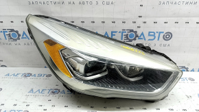 Фара передняя правая в сборе Ford Escape MK3 17-19 рест ксенон+led светлая, под полировку, царапины, паутинка