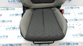 Сидіння пасажирське Subaru Forester 25-26 без Airbag, тканина темно-сіра + світло-сіра, синій рядок, механіка, під чищення, подряпини на пластику