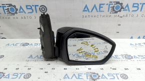 Дзеркало бічне праве у зборі Ford Escape MK3 17-19 рест, 14 пінів, поворотник, підсвічування, підігрів BSM, чорне, поворотник під полірування, потерт